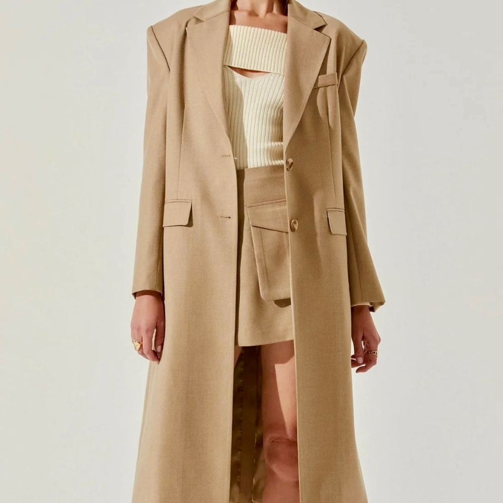 NWT ASTR the Label Brylee Wool Blend Coat in Taupe Sz M